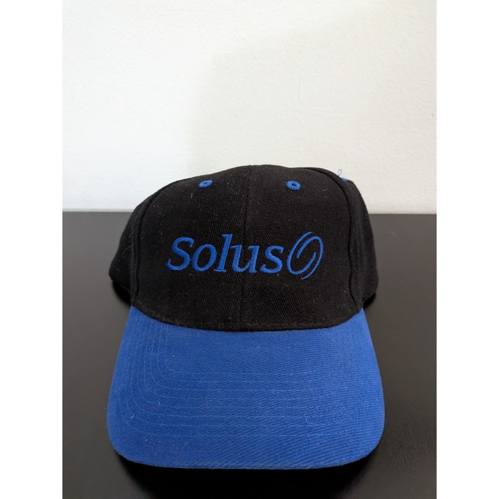 Solus Company Baseball Hat Black Blue Strapback OSFM‎ Otto Cap